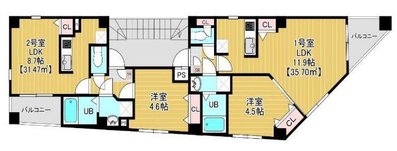 LOTUS SOGA(1LDK/3階)の間取り写真