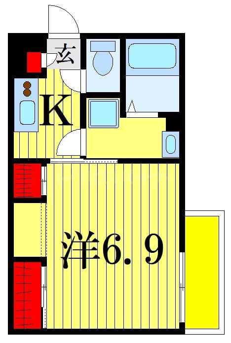リブリ・いちかわ新田(1K/3階)の間取り写真