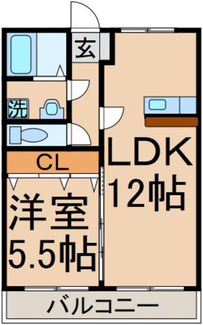 エンゼルハイム(1LDK/2階)の間取り写真