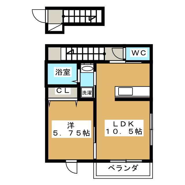 Cメゾン ド ミエル(1LDK/2階)の間取り写真