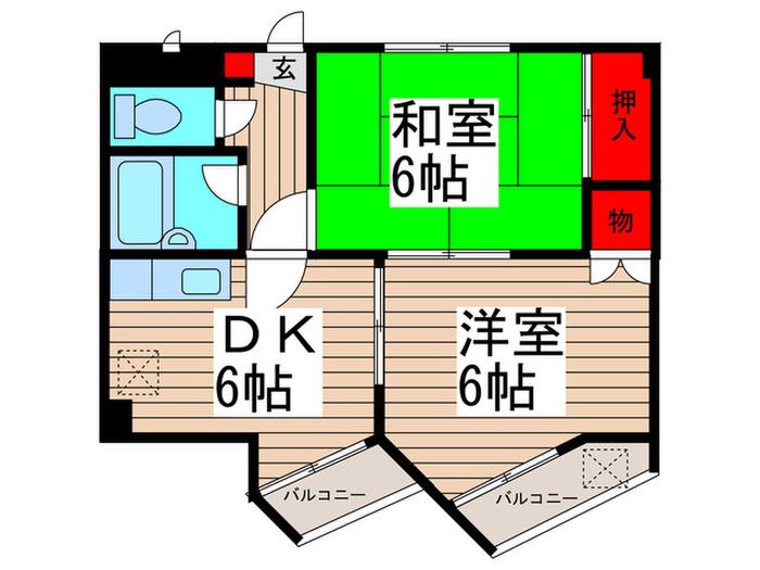 プランドール行徳(2DK/1階)の間取り写真