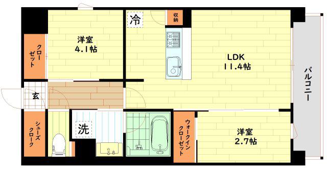 シーズンフラッツ新大阪サウス(2LDK/5階)の間取り写真