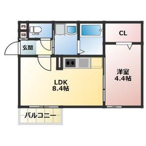 ALEGRIA淡路(1LDK/1階)の間取り写真
