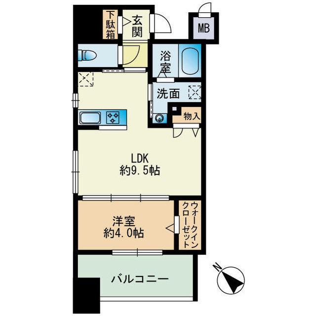 CLUB赤坂レジデンス(1LDK/15階)の間取り写真
