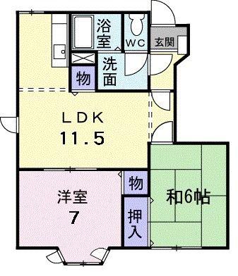リーヴヴィラ(2LDK/1階)の間取り写真