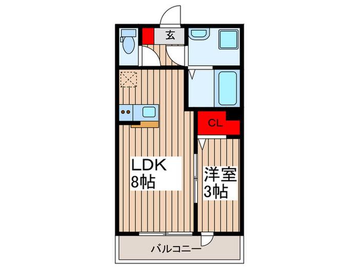 ガーデンヒルズ宮原(1LDK/2階)の間取り写真