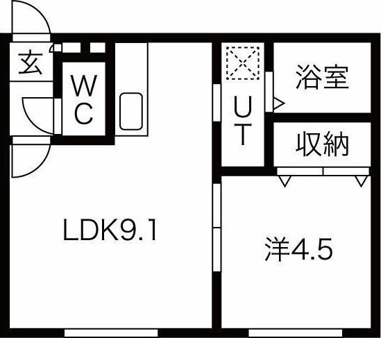 LA BELLA(1LDK/2階)の間取り写真