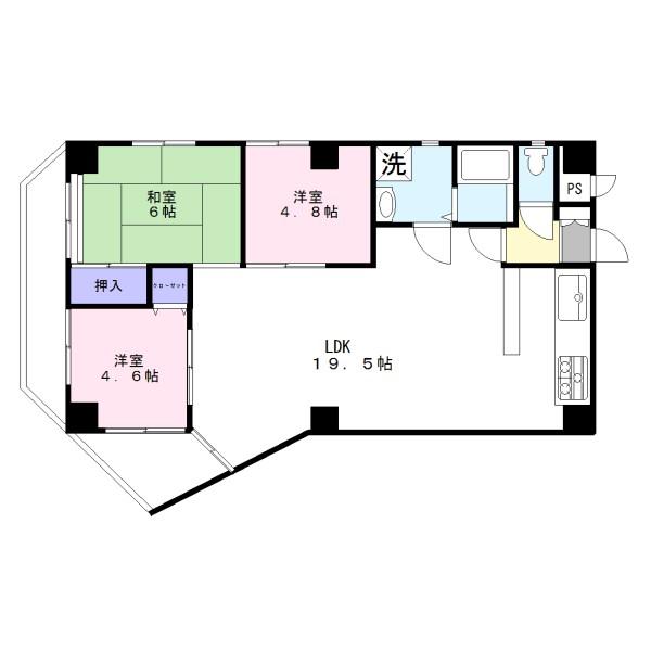 ガルボ大宮宮町(3LDK/2階)の間取り写真