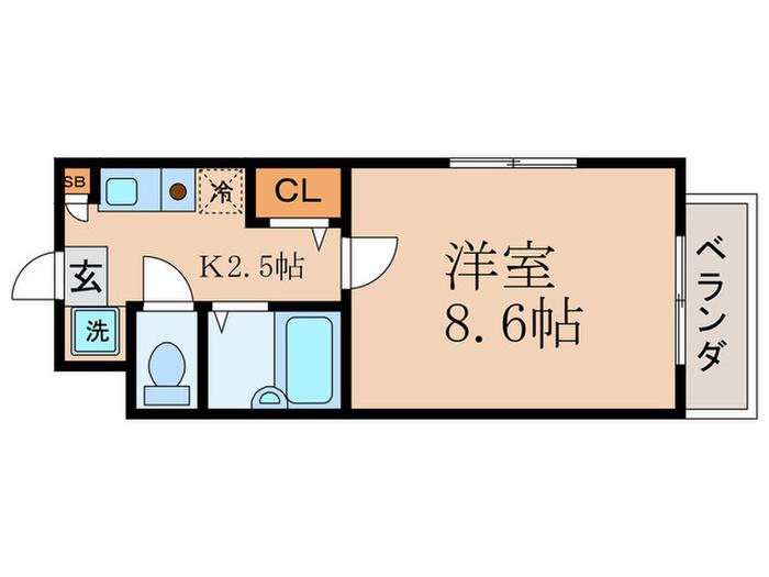 カーサコモド(1K/1階)の間取り写真