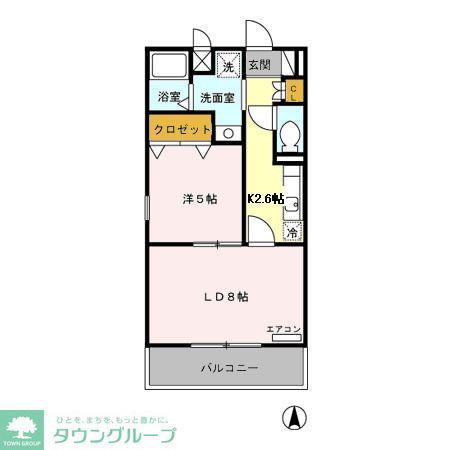SKYPIA江向(2K/1階)の間取り写真