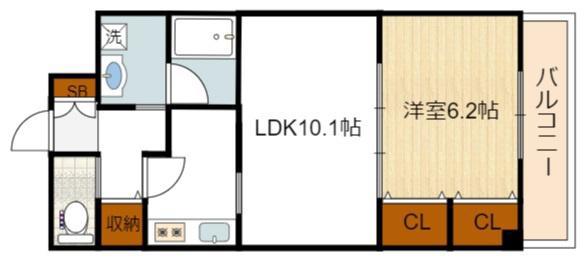 MAYFER(1LDK/2階)の間取り写真