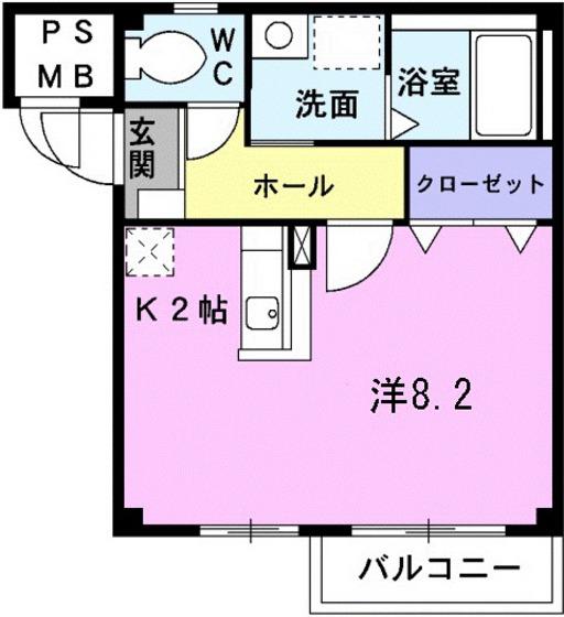 パルテール ジャスマン(ワンルーム/3階)の間取り写真
