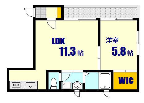 アビタシオン桃山(1LDK/3階)の間取り写真