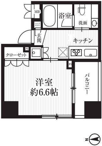 HF千駄木レジデンス(1K/5階)の間取り写真