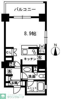 レジディア中落合C(ワンルーム/4階)の間取り写真
