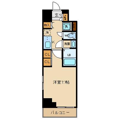プレール・ドゥーク東陽町(1K/4階)の間取り写真