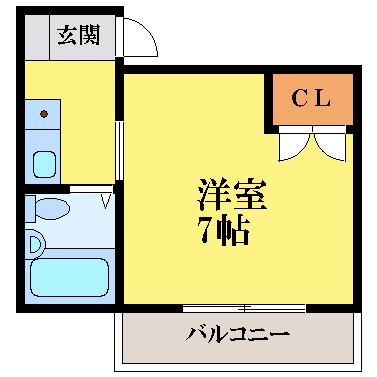 シャルムしらさぎ(1K/3階)の間取り写真