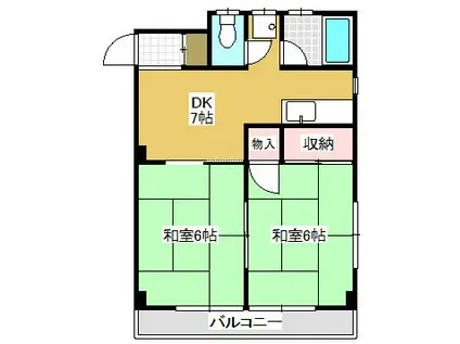 荻野マンション(2DK/3階)の間取り写真