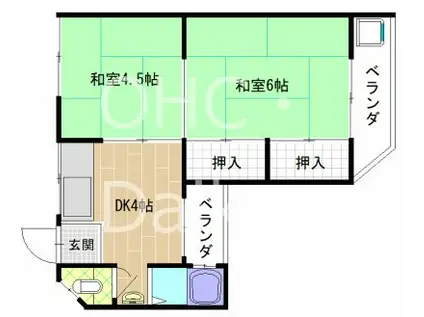 栄マンション(2DK/2階)の間取り写真