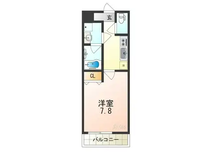 フジパレス堺鳳東II番館(1K/2階)の間取り写真