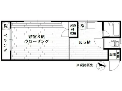 グレースアイハラ(1K/2階)の間取り写真