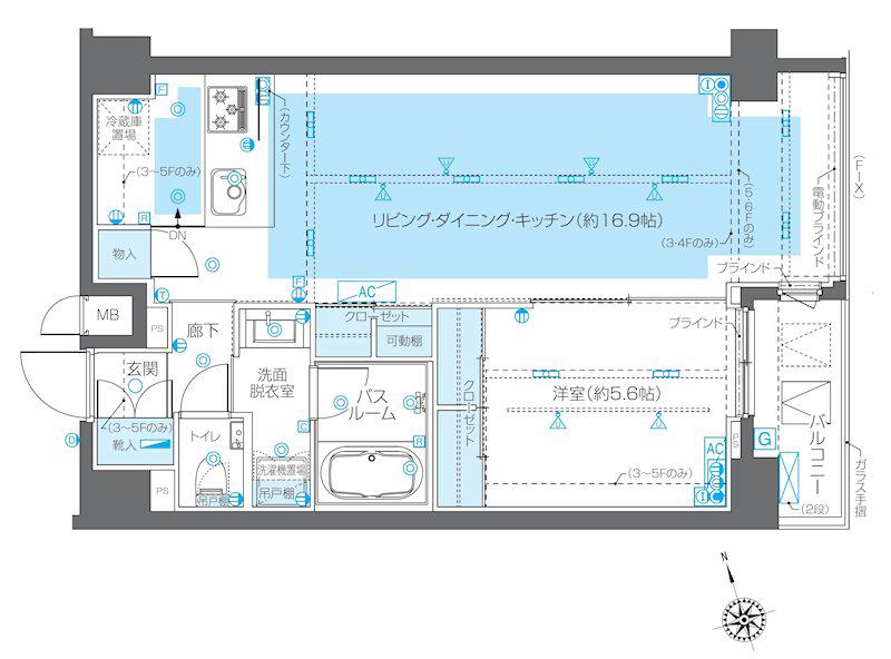 ZOOM広尾 ズーム広尾(1LDK/3階)の間取り写真