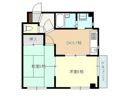 吉田ビル(2DK/3階)の間取り写真