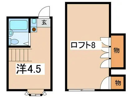 グリーンテラス水奈月I・II・III(ワンルーム/2階)の間取り写真