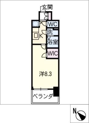 プレサンス栄ライズ(1K/11階)の間取り写真