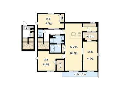 グリナージュ 中宮(3LDK/2階)の間取り写真