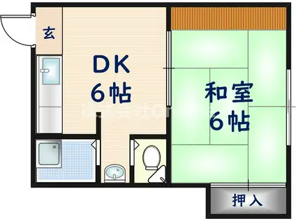 ニュー高井田マンション(1DK/3階)の間取り写真