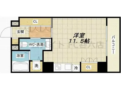 ソーレブリアンテ(ワンルーム/2階)の間取り写真