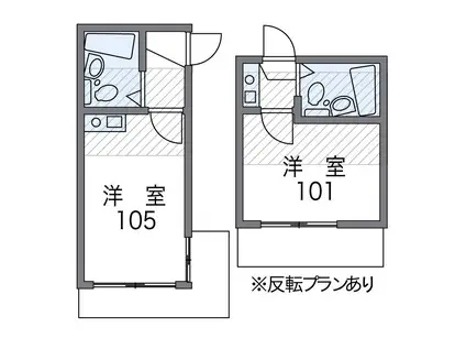 レオパレス金町第1(1K/1階)の間取り写真