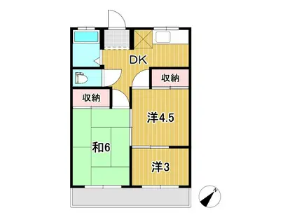 池の川マンション(3DK/1階)の間取り写真