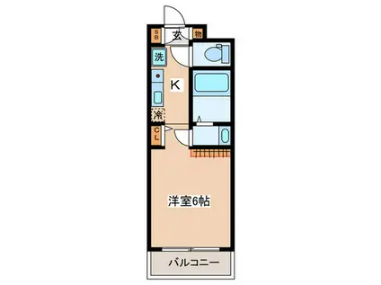 ロイヤルコート武蔵境(1K/2階)の間取り写真