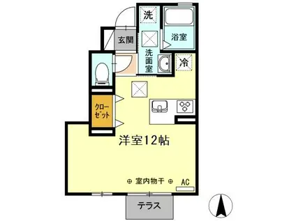 RESIDENCE蔵持(ワンルーム/1階)の間取り写真