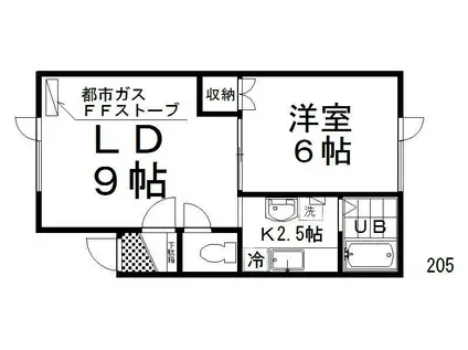 シャルムメゾンII(1LDK/1階)の間取り写真
