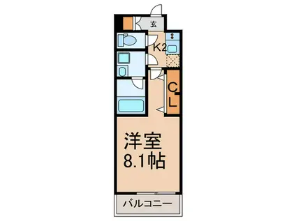 GRAN PASEO神楽坂II(1K/4階)の間取り写真