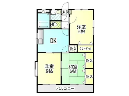 オレンジマンション(3DK/1階)の間取り写真