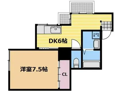 八事ハイツ(1DK/3階)の間取り写真