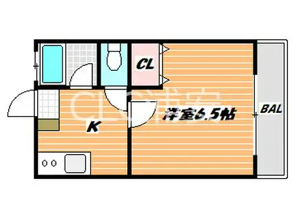 アビタシオン行徳第1(1K/2階)の間取り写真