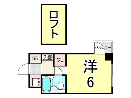 キューブ武庫川VI(ワンルーム/5階)の間取り写真
