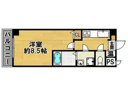 AILE三田本町(1K/2階)の間取り写真