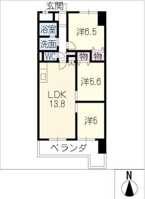 レガリス37(3LDK/3階)の間取り写真