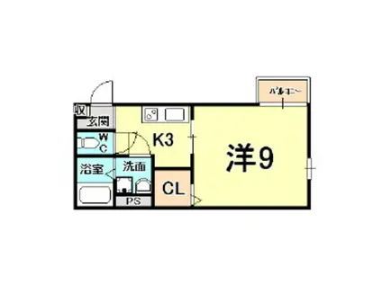 CORTE SESTO甲子園口(1K/1階)の間取り写真