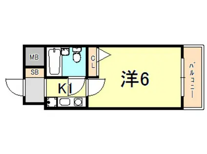 エスリード神戸(1K/4階)の間取り写真