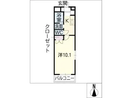 近鉄名古屋線 近鉄弥富駅 徒歩9分 2階建 築15年(1K/1階)の間取り写真