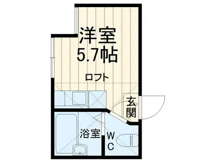 ユナイト南太田サン・ジョルジェの杜(ワンルーム/1階)の間取り写真