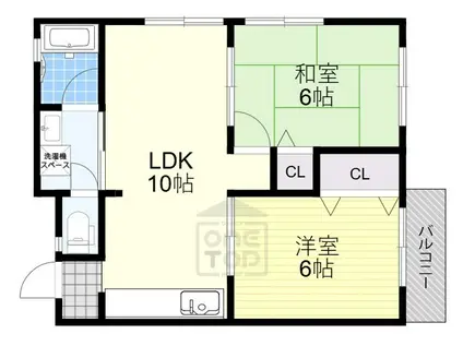オークヴィラ1号(2LDK/4階)の間取り写真