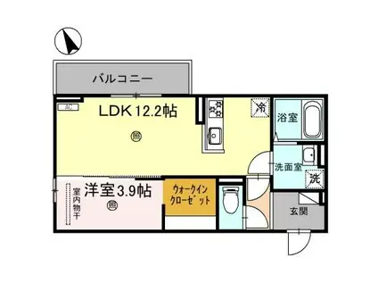 ラ・トレフルせいまII(1LDK/3階)の間取り写真